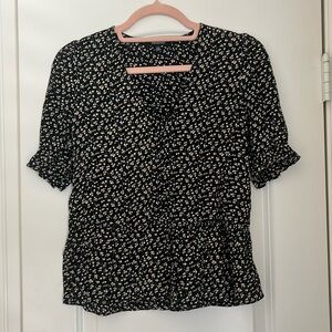 Women’s Madewell blouse, peplum style with buttons on the front